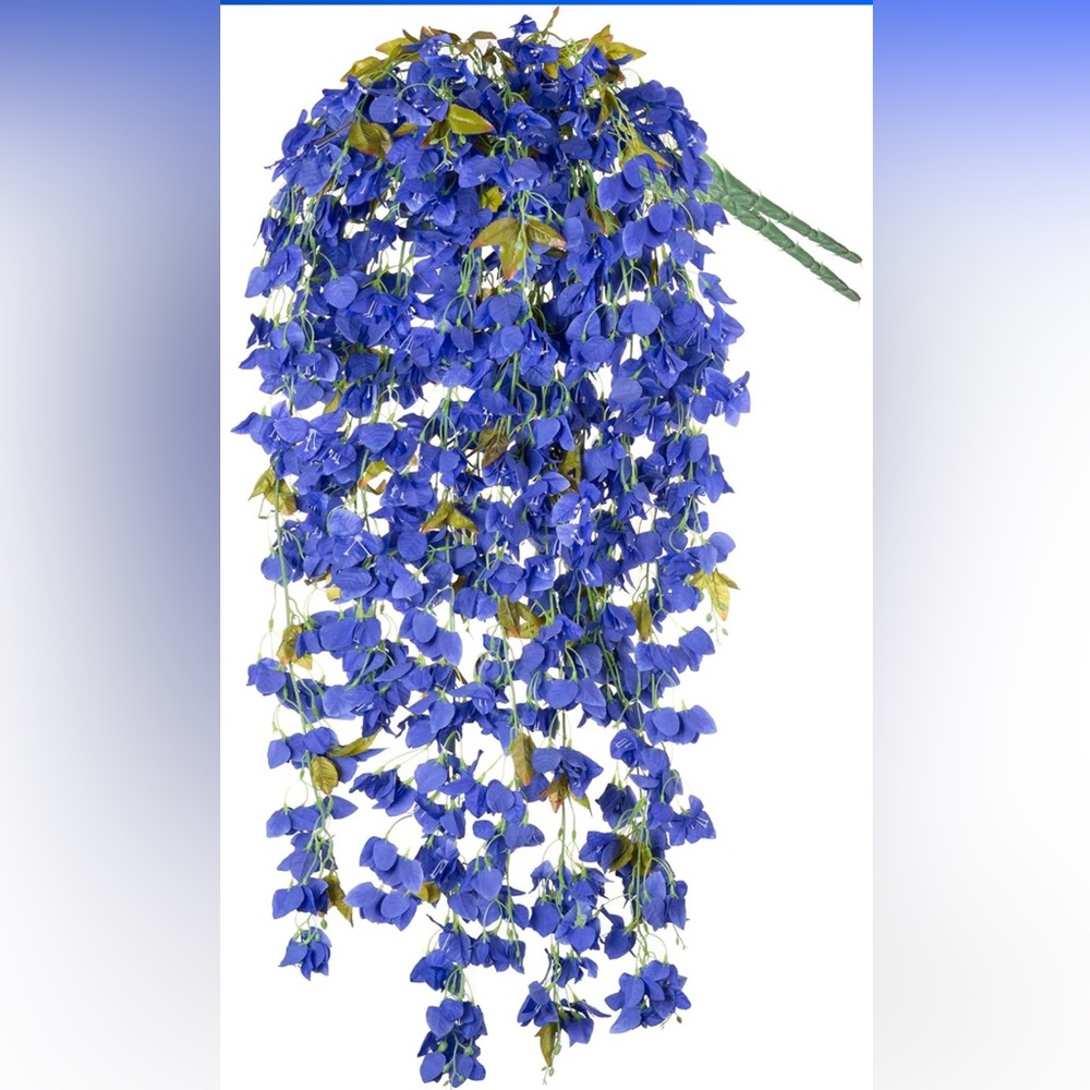Elegant Blue Hanging Floral Accent